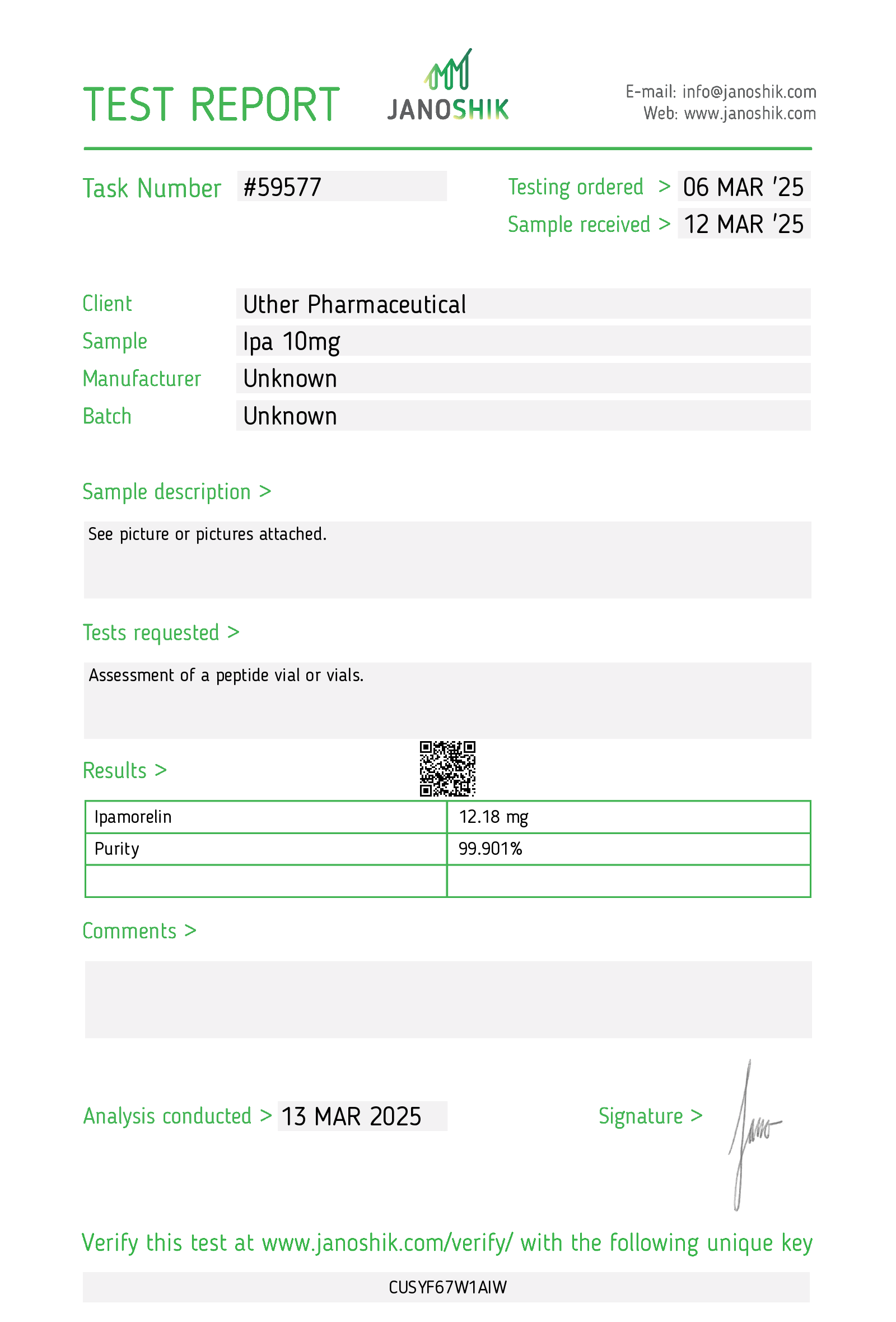 Ipamorelin 10mg t-shirt
